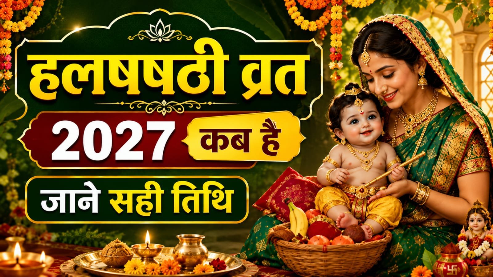 Hal Shashti Vrat 2027 Date: हलषष्ठी व्रत कब है 2027? जाने सही तिथि, शुभ मुहूर्त, पूजा विधि Hal Shashti Vrat 2027 Date: हलषष्ठी व्रत कब है 2027? जाने सही तिथि, शुभ मुहूर्त, पूजा विधि